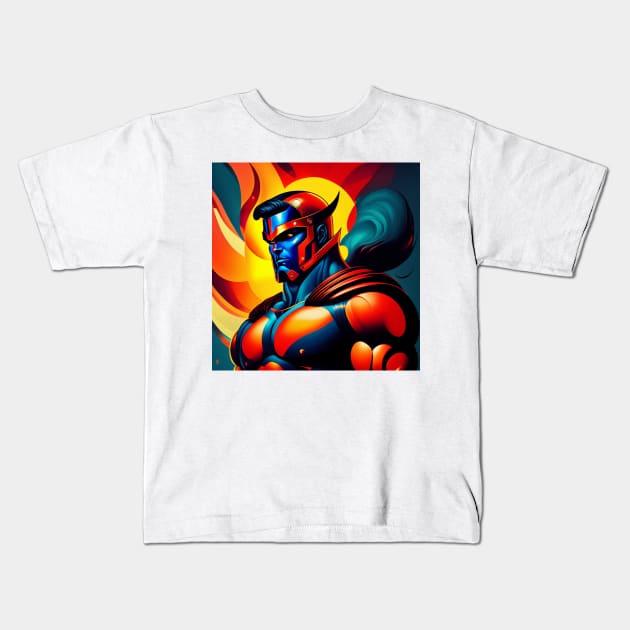 Spartan Strong Hero Kids T-Shirt by Zachariya420